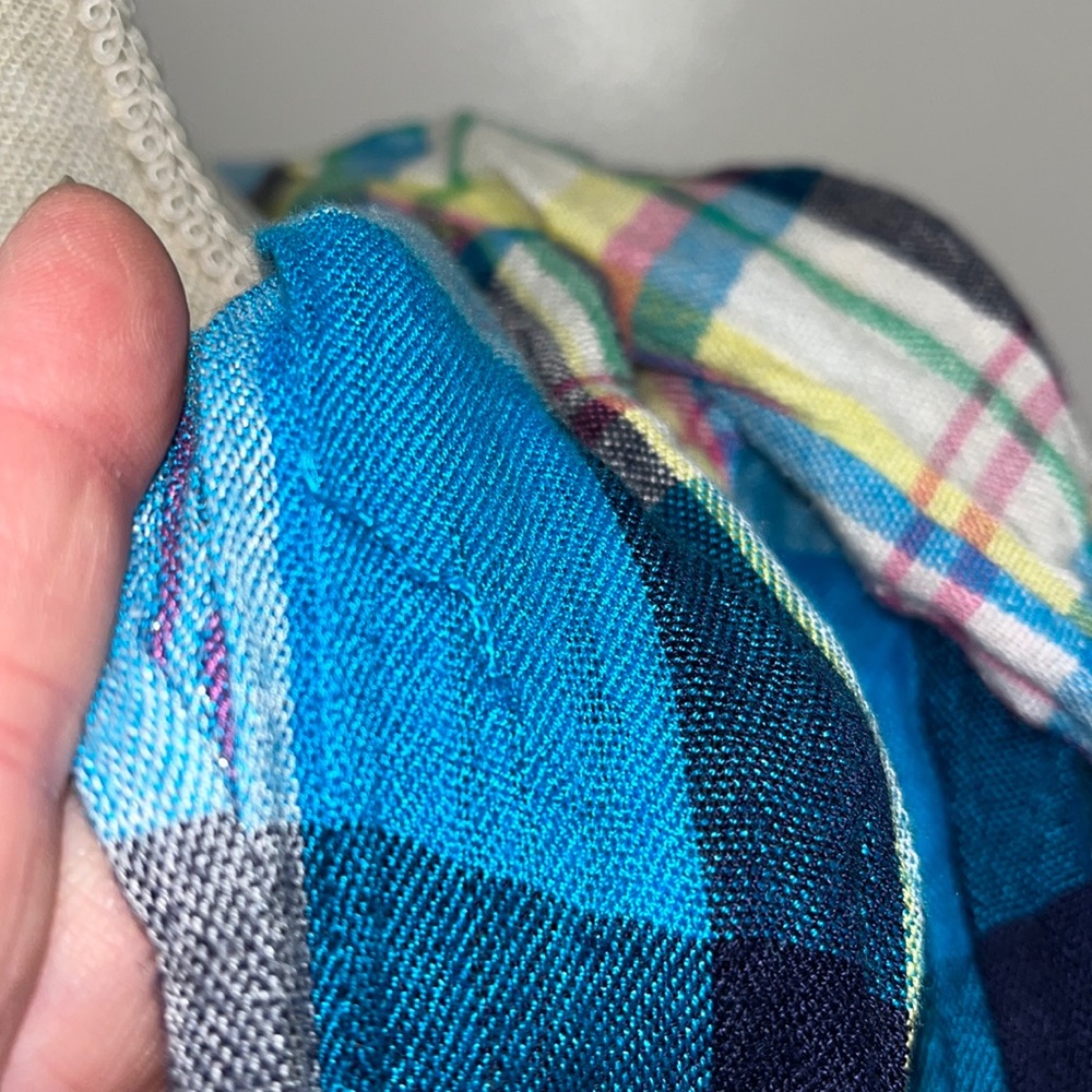 3/$20 - Lightweight Blue Plaid Scarf - Picture 6 of 6